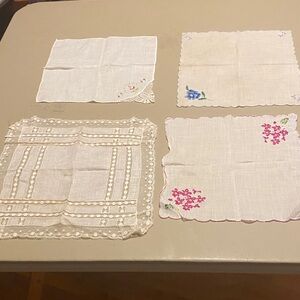 Bundle of 4 Vintage hankerchiefs